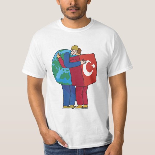 WORLD AND TURKEY HUG T_Shirt