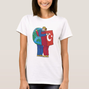 WORLD AND TURKEY HUG T-Shirt