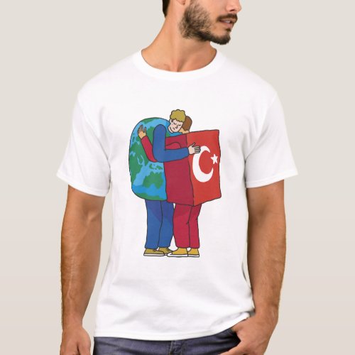 WORLD AND TURKEY HUG T_Shirt