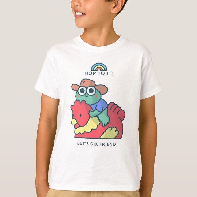 World Animal Day - Hop To It Let's Go Frog T-Shirt (Front)