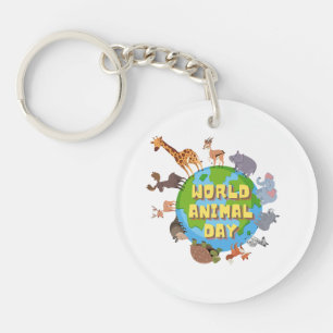 World Animal Day Keychain