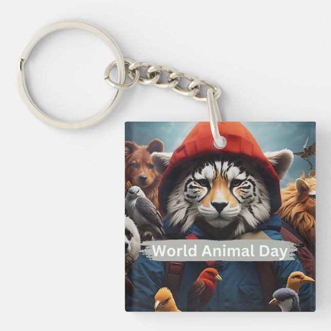 World Animal Day  Keychain (Front)
