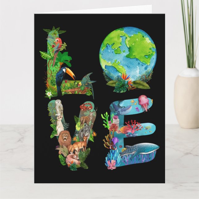 World Animal Day Love Shirt Protection Of Animals Card (Front)