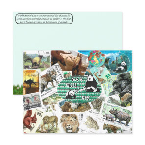 World Animal Day Postcard using Postage Stamps