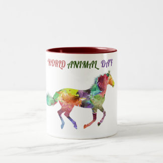 World Animal Day Two-Tone Coffee Mug