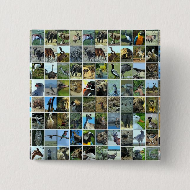 World animals button (Front)