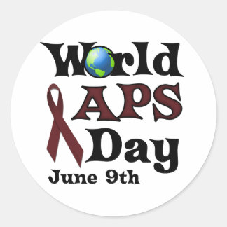 WORLD APS DAY CLASSIC ROUND STICKER