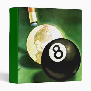 World as Cue Ball 3 Ring Binder