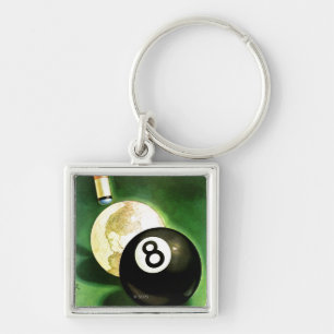 World as Cue Ball Keychain