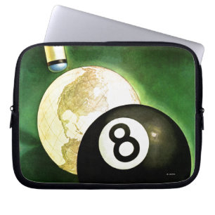 World as Cue Ball Laptop Sleeve