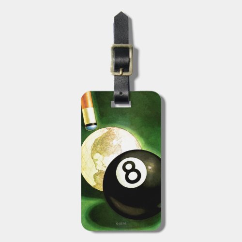 World as Cue Ball Luggage Tag