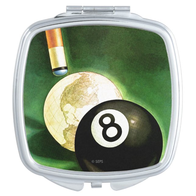 World as Cue Ball Makeup Mirror (Front)