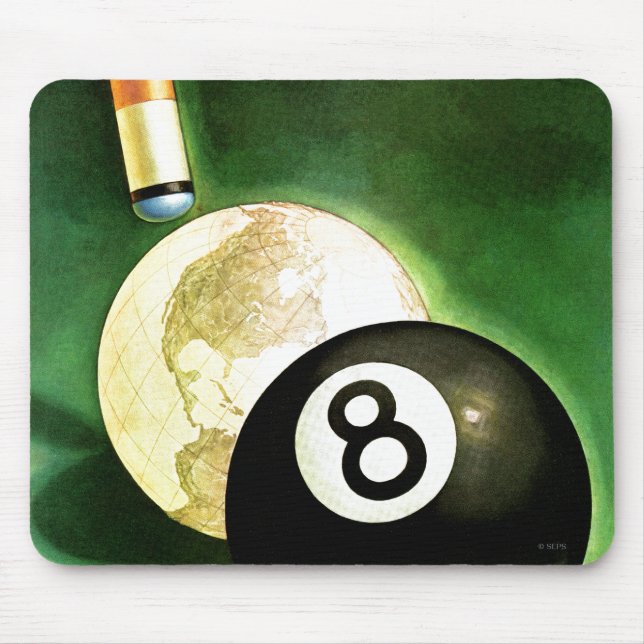 World as Cue Ball Mouse Pad (Front)