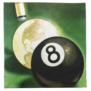 World as Cue Ball Napkin