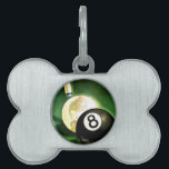 World as Cue Ball Pet Name Tag<br><div class="desc">Artist: Emmett Watson | Earth is cue ball behind the eight ball</div>