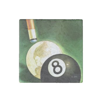 World As Cue Ball Stone Magnet by PostSports at Zazzle