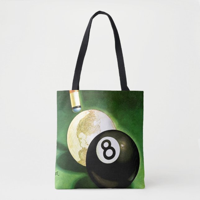 World as Cue Ball Tote Bag (Front)