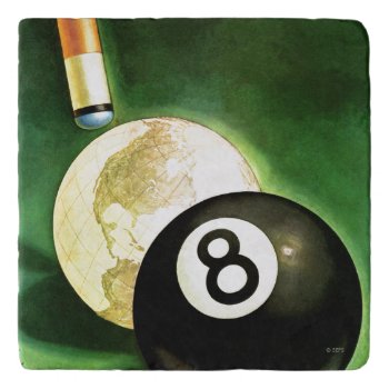 World As Cue Ball Trivet by PostSports at Zazzle