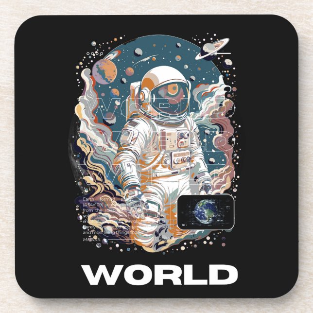 World Astronaut design Beverage Coaster (Front)