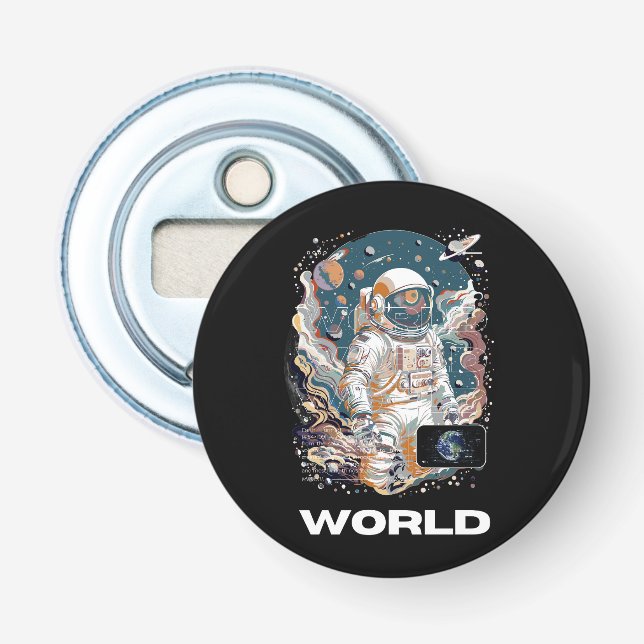 World Astronaut design Bottle Opener (Front)