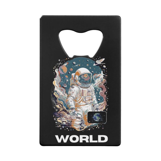 WORLD Astronaut design Credit Card Bottle Opener (Front)