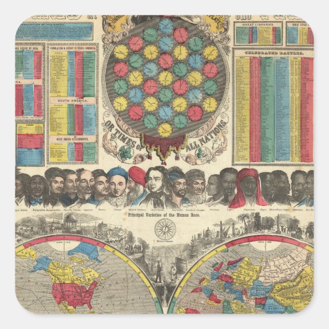 World At One View Square Sticker (Front)