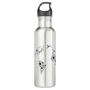 World Atlas Dog Paw Prints Stainless Steel Water Bottle
