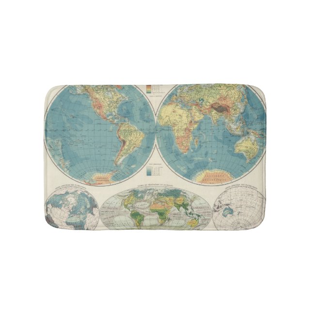 World Atlas Map 2 Bathroom Mat (Front)