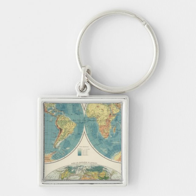 World Atlas Map 2 Keychain (Front)
