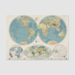 World Atlas Map 2 Tissue Paper