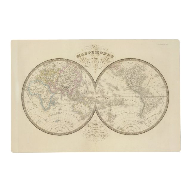 World Atlas Map Placemat (Front)