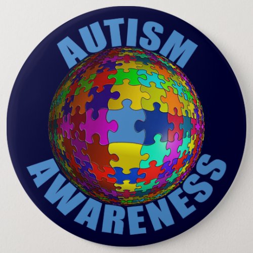 World Autism Awareness Button extra large