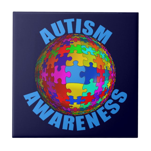 World Autism Awareness Ceramic Tile (Front)