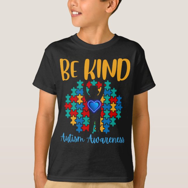 World Autism Awareness Day Be Kind Kindness Heart T-Shirt (Front)