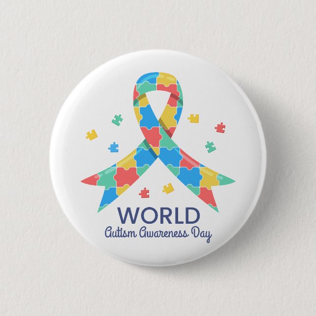 World Autism Awareness Day Button (Front)