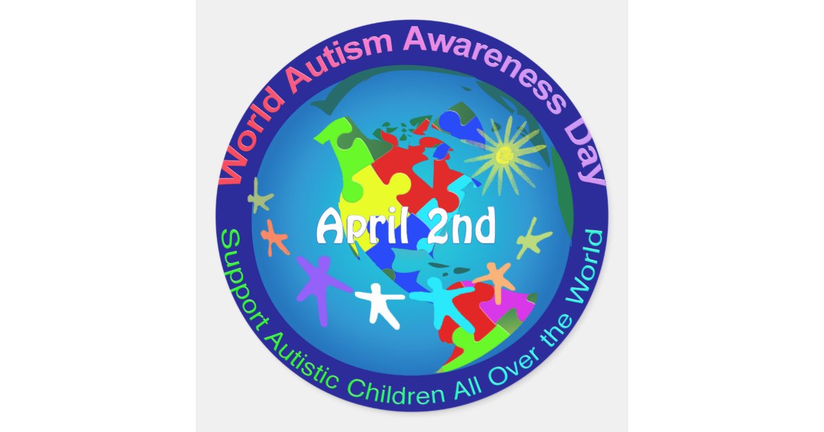World Autism Awareness Day Classic Round Sticker | Zazzle.com