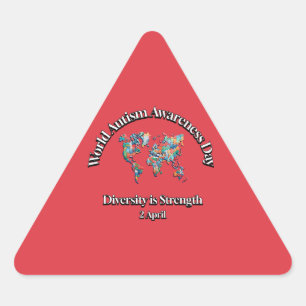 World Autism Awareness Day. Diversity is Strength Triangle Sticker