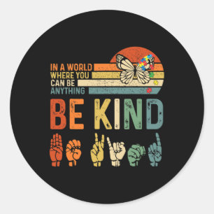 World Autism Awareness Day Hands Signs Autism Puzz Classic Round Sticker