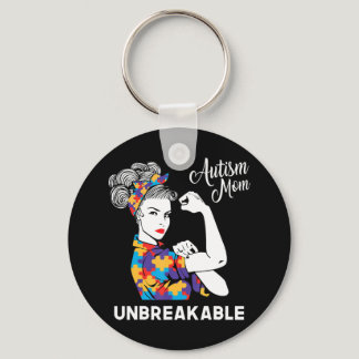 World Autism Awareness Day in a platform of discus Keychain