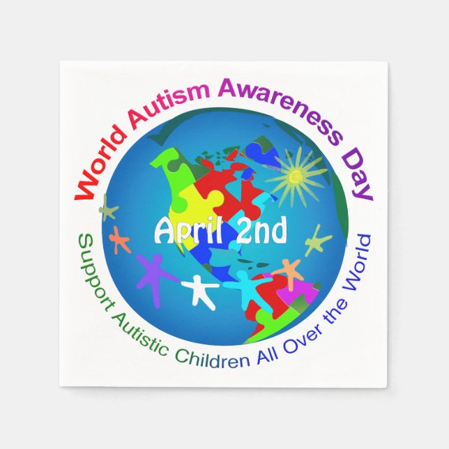World Autism Awareness Day Napkins (Front)