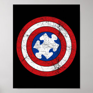 World Autism Awareness Day Puzzle Superhero Boys K Poster