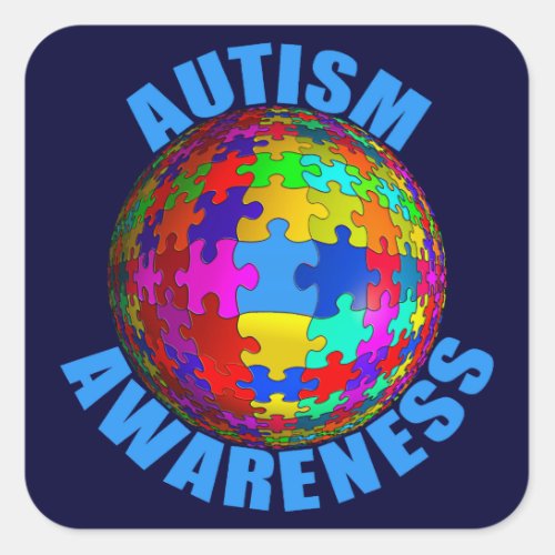 World Autism Awareness Square Sticker