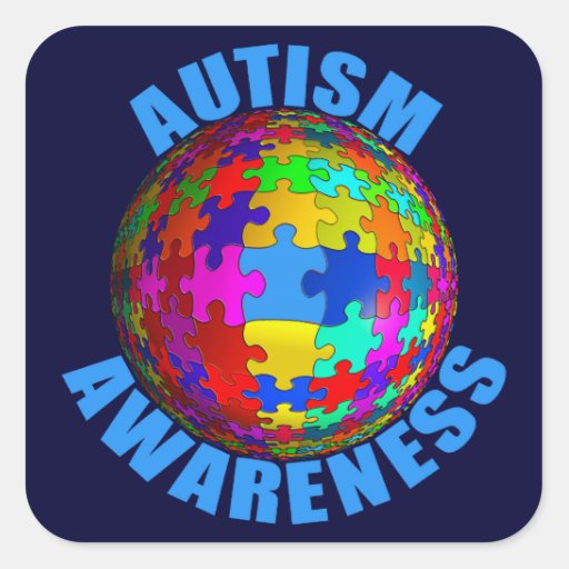 World Autism Awareness Square Sticker | Zazzle