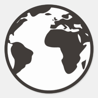 World B/W Classic Round Sticker