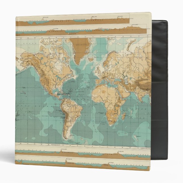 World bathyorographical map 3 ring binder (Front/Inside)
