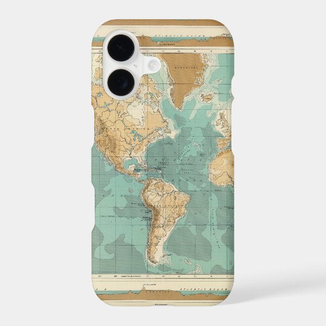 World bathyorographical map iphone case (Back)