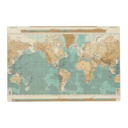 World Bathyorographical Map Placemat