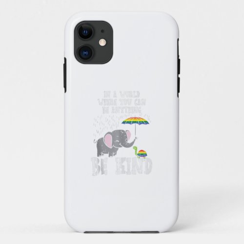 world be kind elephant rainbow turtle gay pride lg iPhone 11 case