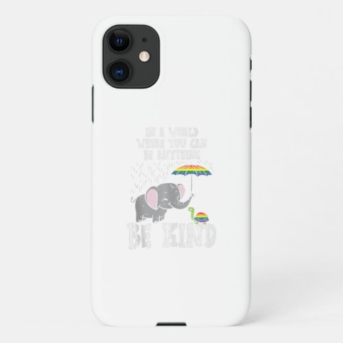 world be kind elephant rainbow turtle gay pride lg iPhone 11 case