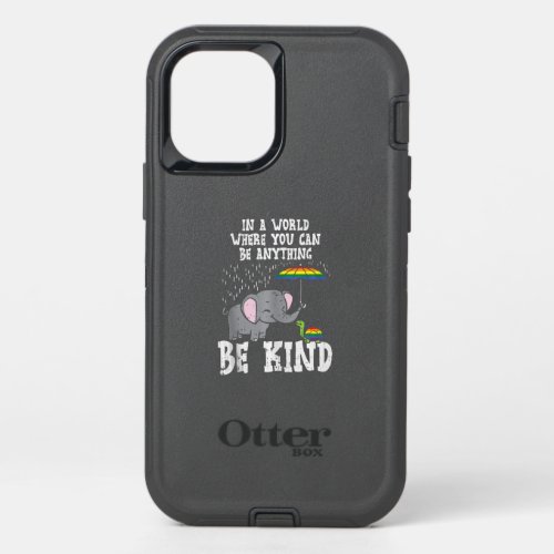 world be kind elephant rainbow turtle gay pride lg OtterBox defender iPhone 12 case